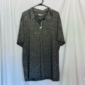 Zyia Active Men’s XXXL 3X Charcoal Gray Polo Shirt Golf Tennis Stretch Casual